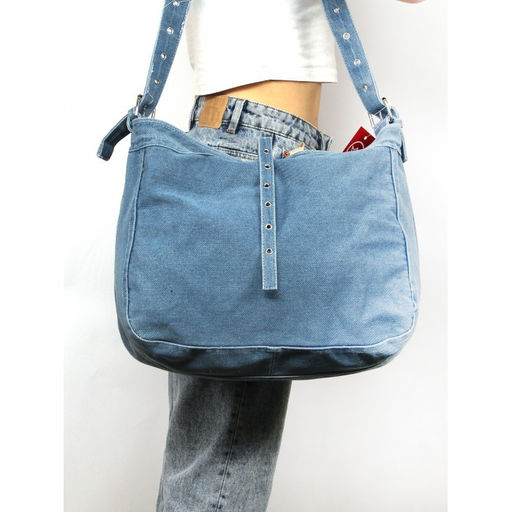 Сумка женская текстиль JN-76-8182, 1отд, плечевой ремень, голубой jeans SALE 261811 - Bobo фото 10
