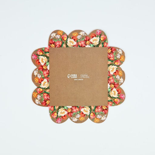 Цена за 5 шт. Коробка для кондитерских изделий с пластиковой крышкой «8 Марта», 10.5×10.5×3 см