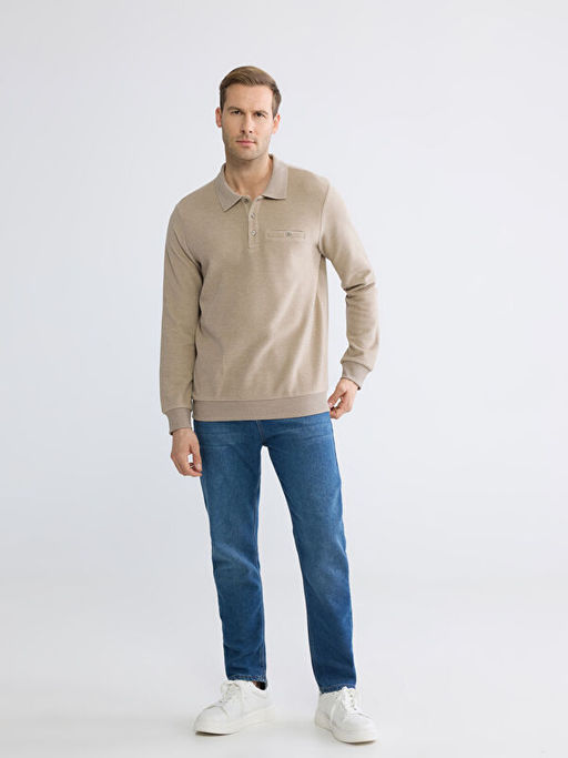 Polo Yaka Erkek Sweatshirt