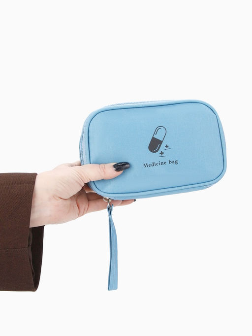 Косметичка-аптечка дорожная на молнии, с ручкой, Medicine bag, голубая - Simaland фото 4
