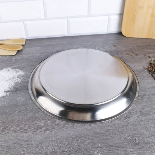 Блюдо 36 см металл круглое /h=3/ B-35-5 /уп 120/ 0.220 нерж 679230 - Галеонтрейд фото 2