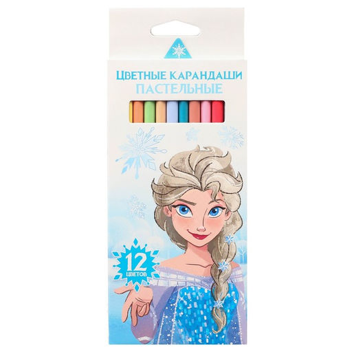 Цветные карандаши пастельные, 12 цветов, трехгранные, «Сестры»