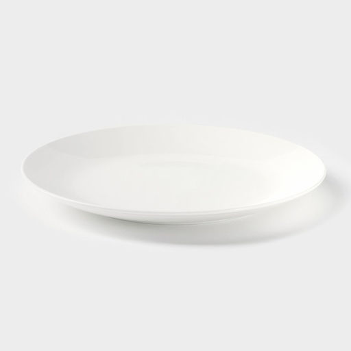 Тарелка фарфоровая десертная с утолщённым краем Wilmax Olivia Pro, d=20 см, цвет белый