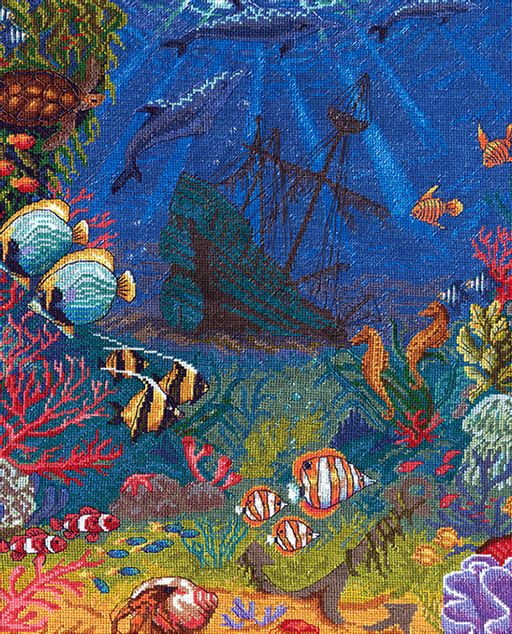 Набор для вышивания PANNA Золотая серия MT-0988 Подводный мир 33.5 х 42.5 см