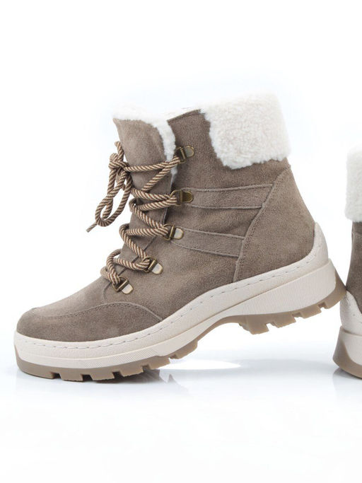 04-PAAG97-1Z KHAKI Ботинки зимние женские (натуральная замша, 100% шерсть)