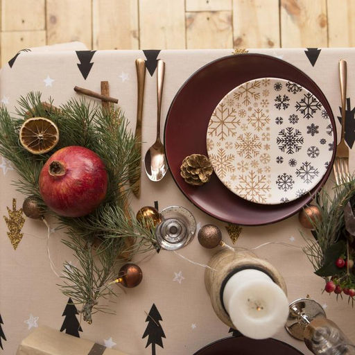 Скатерть новогодняя «Доляна» Christmas mood=146×110+/- 3 см, 100% хлопок, рогожка 164 г/м²