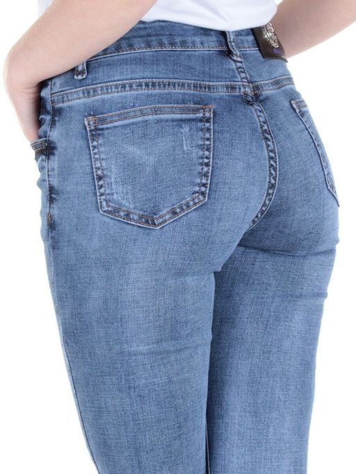 A806 BLUE Джинсы-скинни женские AOTERSS - Фабричный китай фото 7