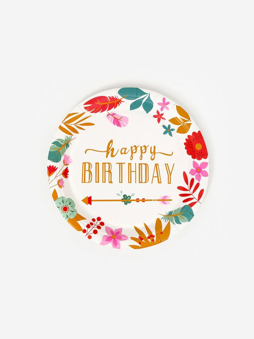 Цена за 2 шт. Тарелки одноразовые бумажные Happy birthday, 10 шт.