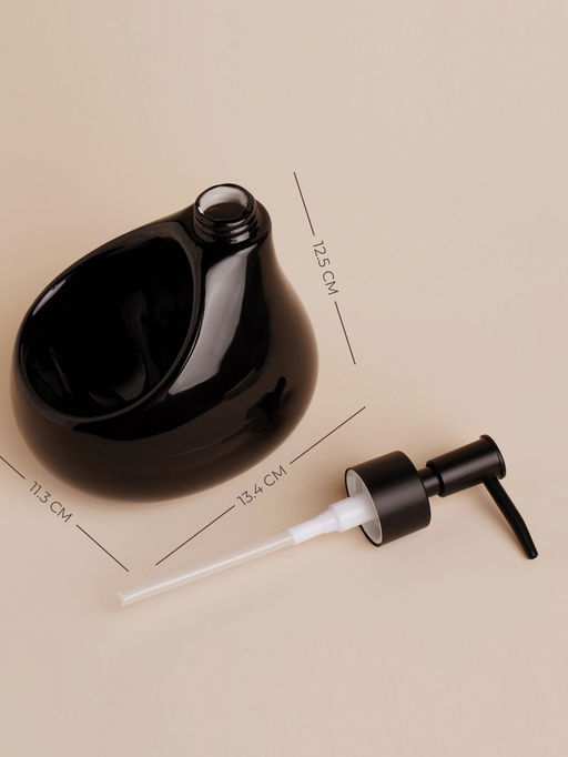 Дозатор для мыла SL Home Drop, с подставкой для губки, 450 мл, чёрный