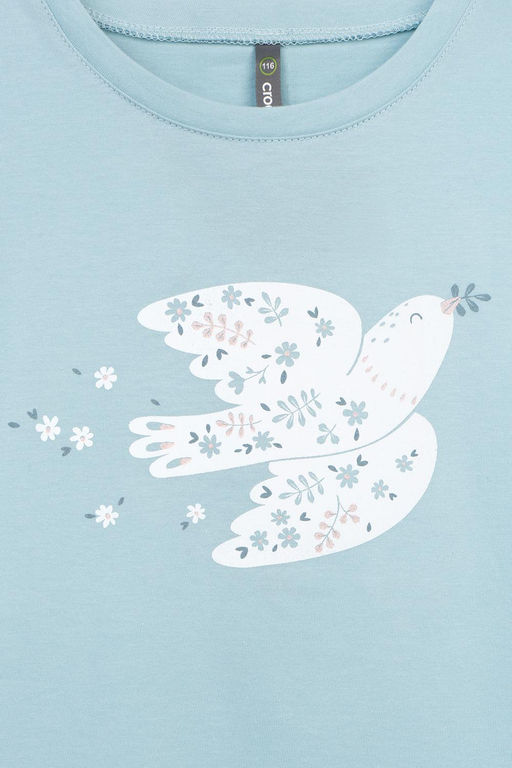 КР 301987/голубой фуфайка (футболка) для дев