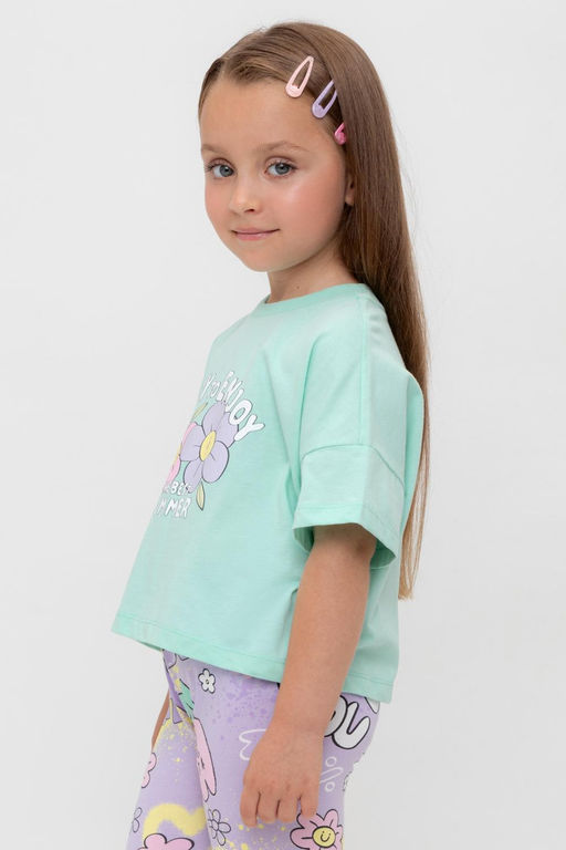 Crockid _ КР 302696/зеленый ручей к541 фуфайка (футболка) для дев