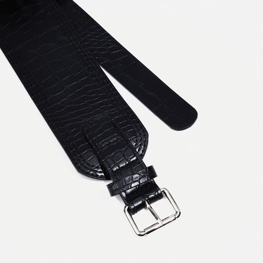 Ремень женский, ширина 6.7 см, пряжка металл, цвет чёрный - Simaland фото 6