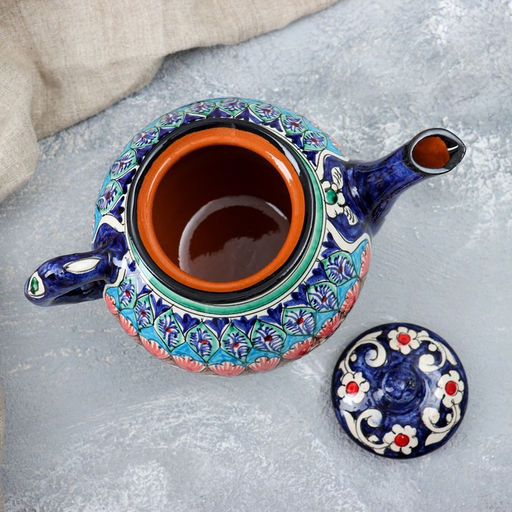Чайник заварочный Риштанская Керамика, 1 л, синий