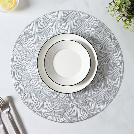 Набор салфеток сервировочных на стол Доляна Веер, d=38 см, 4 шт, цвет серебряный фото 11