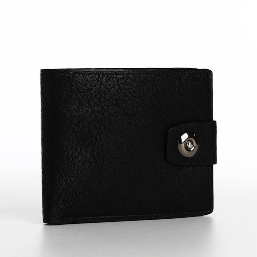 Портмоне мужское на магните, отдел для купюр, для карт, для монет, чёрное