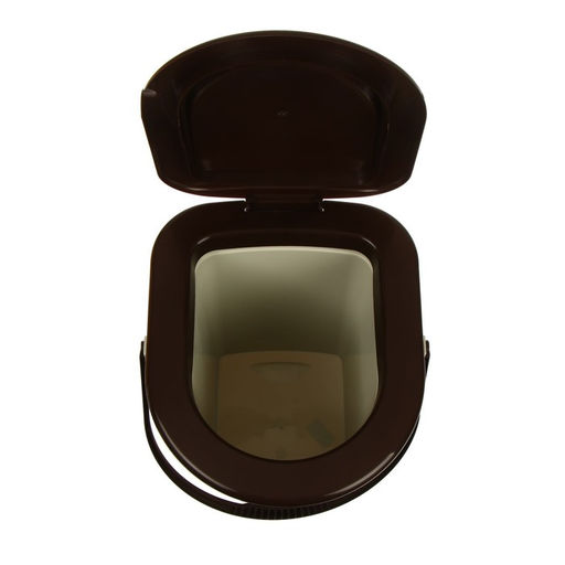 Ведро - туалет, h=38 см, 17 л, съёмный стульчак, бежевое, крышка МИКС