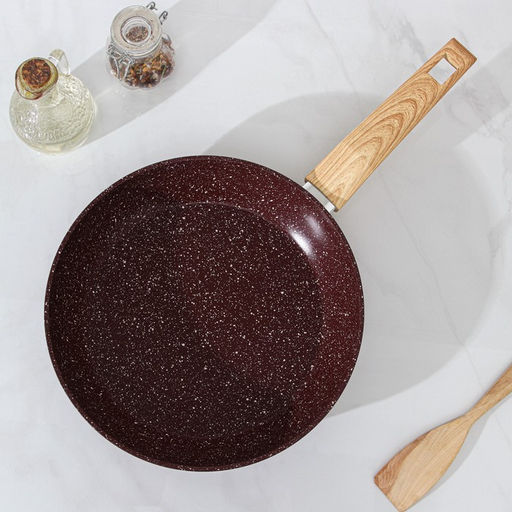 Сковорода Magistro Natural. Brown, d=26 см, кованый алюминий, ручка soft-touch, антипригарное покрытие, индукция, коричневая  фото 2