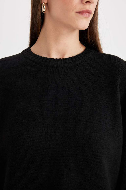 Свитер оверсайз с круглым вырезом - Defacto фото 5