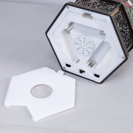 Светодиодная фигура «Фонарь с Дедом Морозом» 11.2×18.5×11.2 см, пластик, от батареек ААх3, USB, свечение тёплое белое