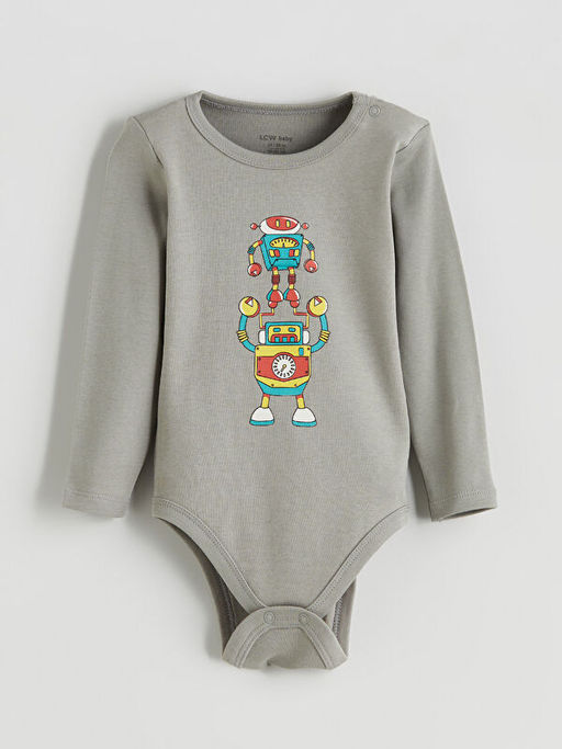 Bisiklet Yaka Uzun Kollu Erkek Bebek ??t??tl? Body 2li Tak?m