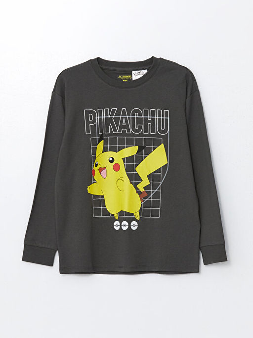 Bisiklet Yaka Pikachu Bask?l? Erkek ?ocuk Pijama Tak?m? - Waikiki фото 2