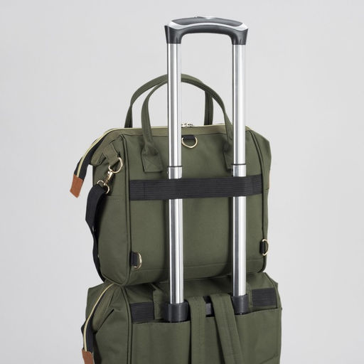 Сумка-рюкзак 2 в 1 на колёсах 18, отдел на молнии, наружный карман, цвет зелёный - Simaland фото 6