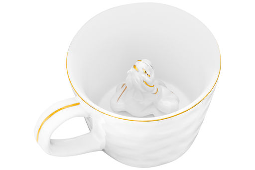 Кружка 300 мл 14*10*7,5 см Лошадь белая с золотом, фарфор - Elan gallery фото 7