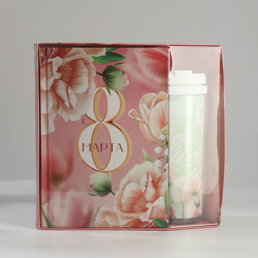 Подарочный набор, ежедневник А5, 80 л. и термостакан 350 мл С 8 марта - Artfox фото 2