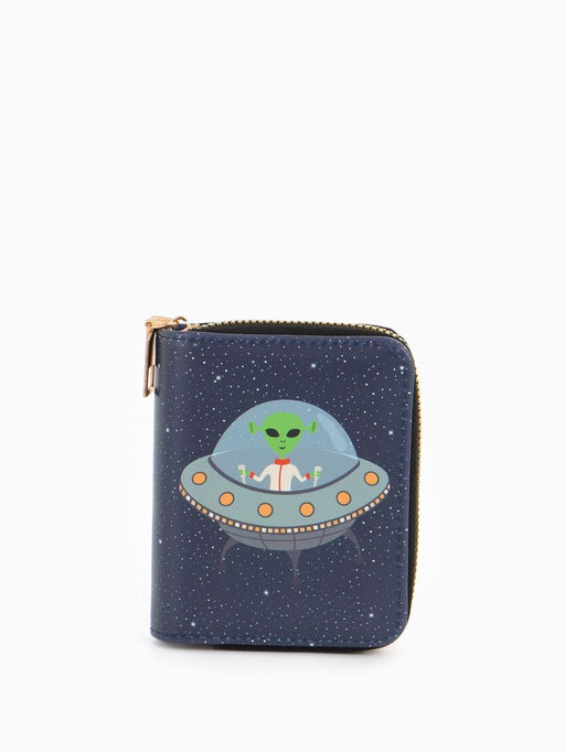 Кошелёк на молнии Выбражулька Космос, 8.5?2.5?10.5 см, детский, синий
