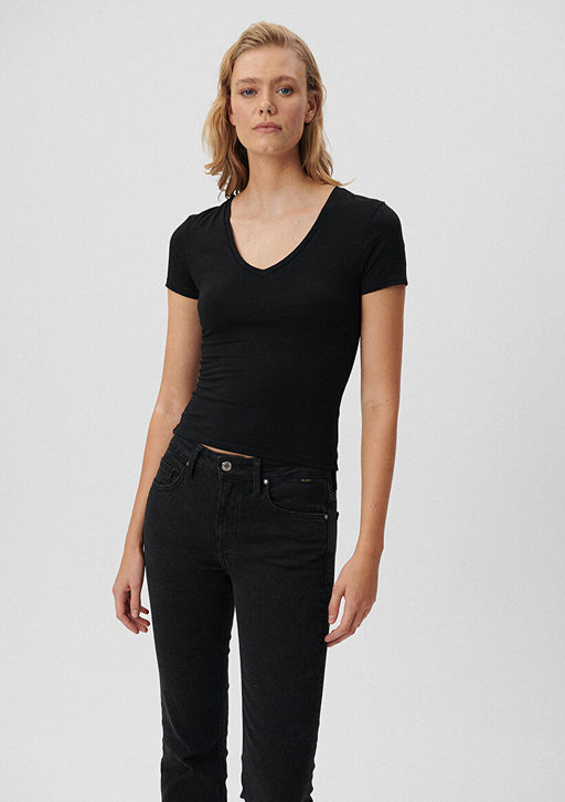 Lux Touch Siyah Basic Modal Tisort