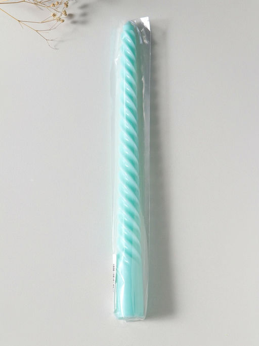 Цена за 3 шт. Свеча витая 25 см, 57 гр, 5 ч, цв. мятный