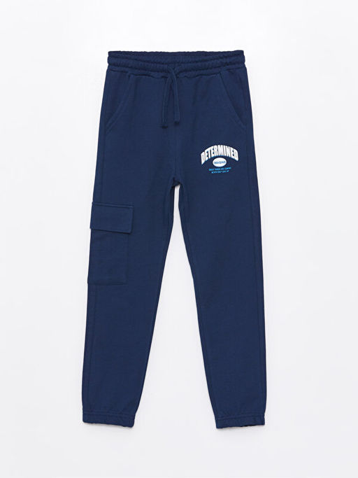 Beli Lastikli Bask?l? Erkek ?ocuk Jogger E?ofman Alt?