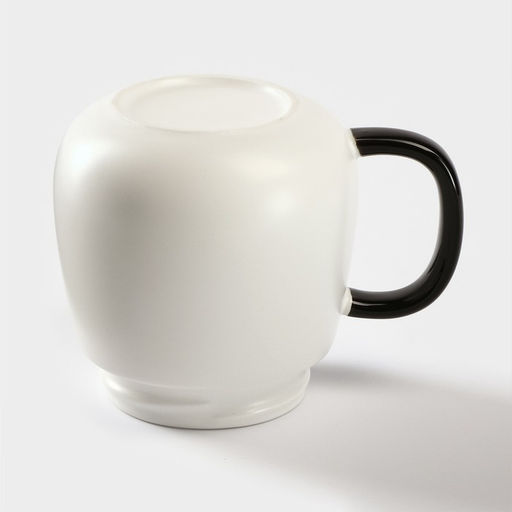 Кружка керамическая с пластиковой крышкой «Панда», 400 мл, цвет белый и чёрный