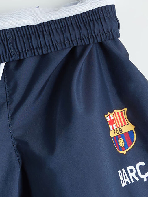 Beli Lastikli Barcelona Bask?l? Erkek ?ocuk Deniz ?ortu