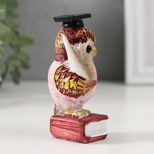 Фигурка полистоун «Ученый красный филин на книге», 3.5×4.5×8.5 см, МИКС