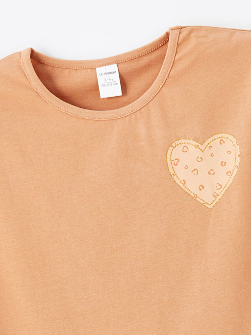 Bisiklet Yaka K?sa Kollu Bask?l? K?z Bebek Ti??rt 2li - Waikiki фото 3