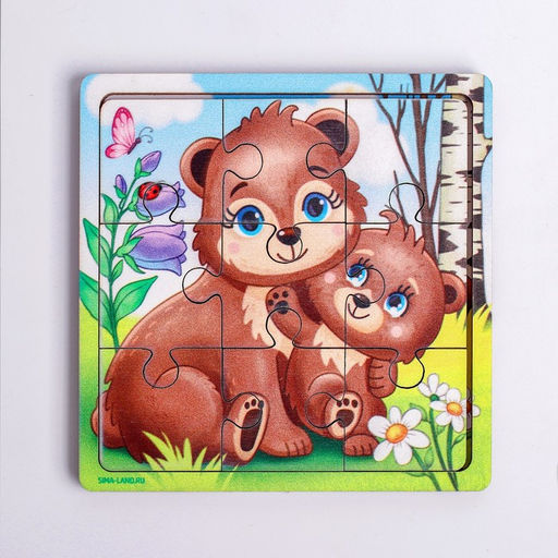 Пазл Медведица и медвежонок, 9 деталей - Лесная мастерская фото 5