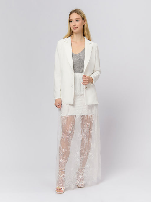 Юбка кружевная белого цвета длины макси - 1001dress фото 3