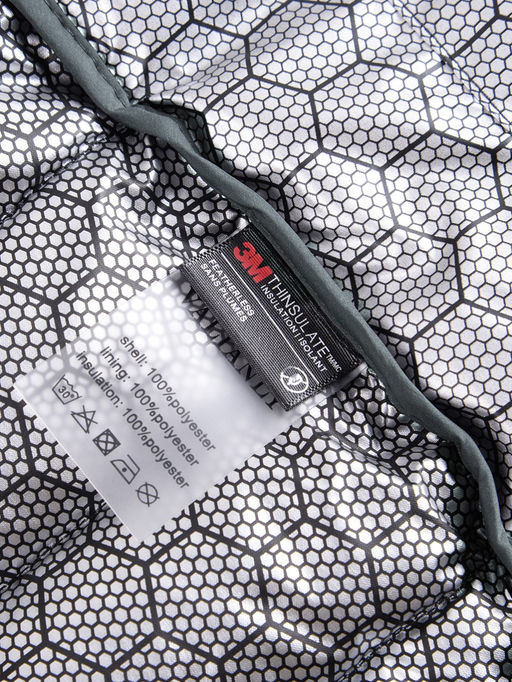 Куртка мужская гибридная стёганая с капюшоном с графеновой подкладкой цвета хаки 9627_1Kh