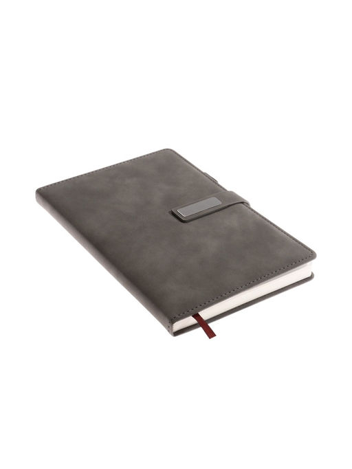 Ежедневник недатированный А5, с хлястиком, 80 листов, в линейку, пвх, серый - Simaland фото 2