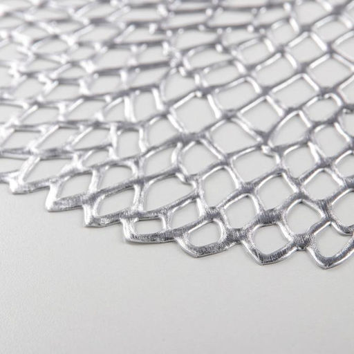 Набор салфеток сервировочных на стол Доляна Лея, d=38 см, 4 шт, цвет серебряный  фото 5