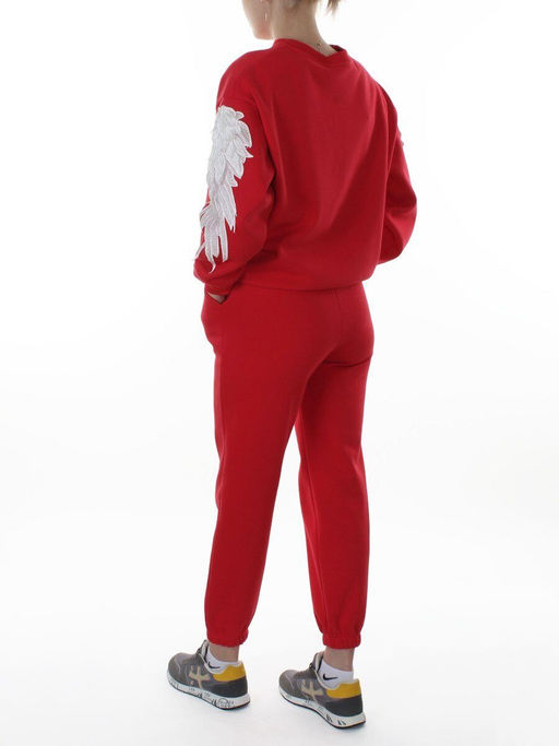 3416/3417 RED Костюм спортивный утепленный женский (95% хлопок, 5% эластан)