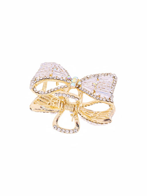 Цена за 6 шт. Крабик для волос «Дороти», бантик, 4 см, золото