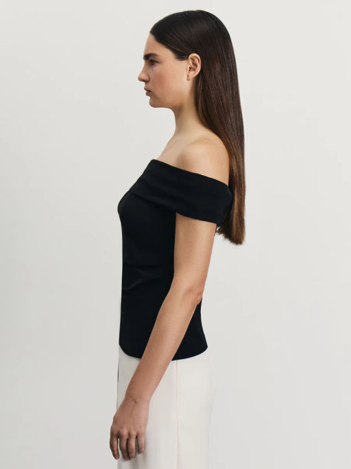 Приталенный топ со спущенными плечами / Zarina  фото 4