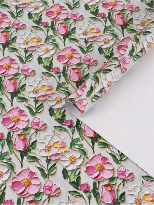 Цена за 10 шт. Бумага упаковочная глянцевая «Цветочная поляна», 70 × 100 см