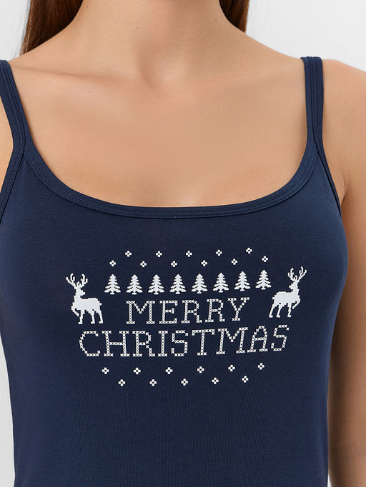 Комплект женский новогодний синий