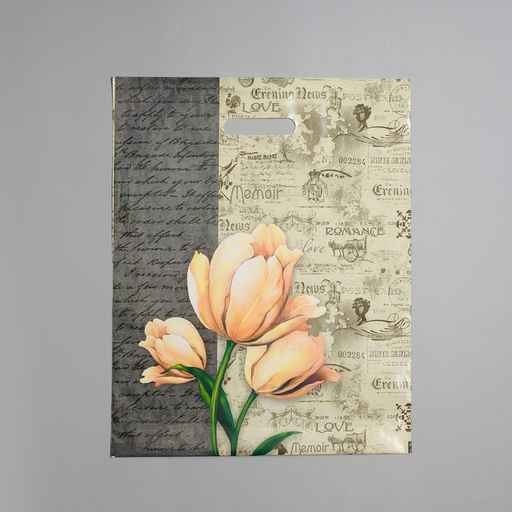 Цена за 50 шт. Пакет "Мемуары", полиэтиленовый, с вырубной ручкой, 38 х 47 см, 60 мкм