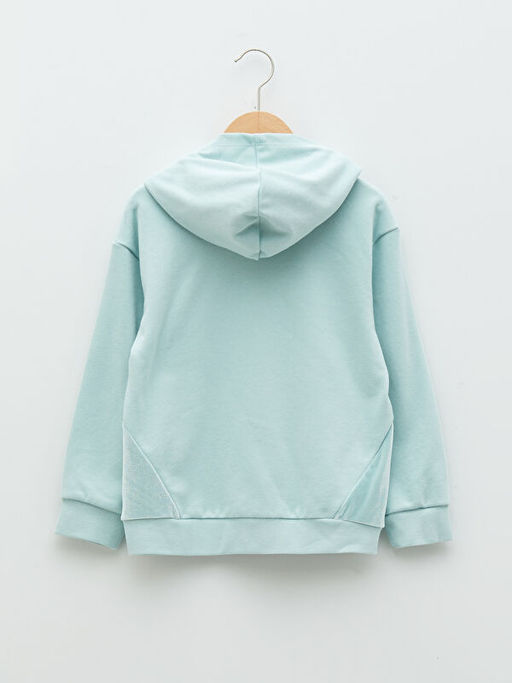 Kap??onlu Yaz? Bask?l? Uzun Kollu K?z ?ocuk Sweatshirt - Waikiki фото 2