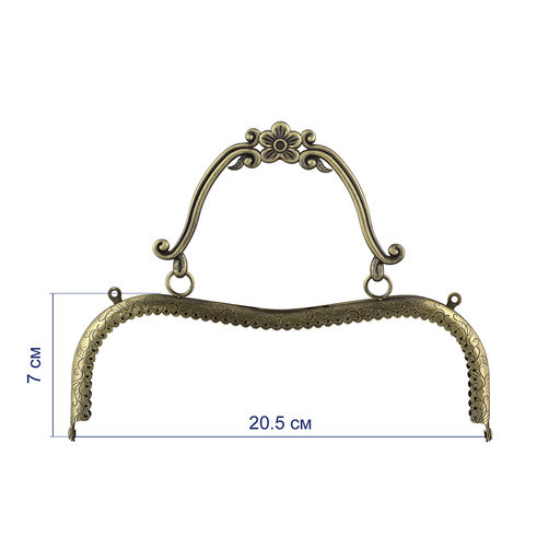 Gamma FER-05 Застежка для сумки фермуар 20.5 x 7 см 5 х 1 шт. №02 под состаренную бронзу