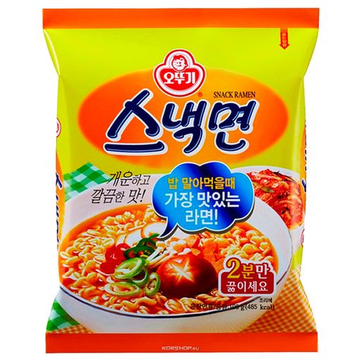 Лапша б/п Снэк рамен Snack ramen со вкусом говядины Оттоги/Ottogi, Корея 108 г Акция